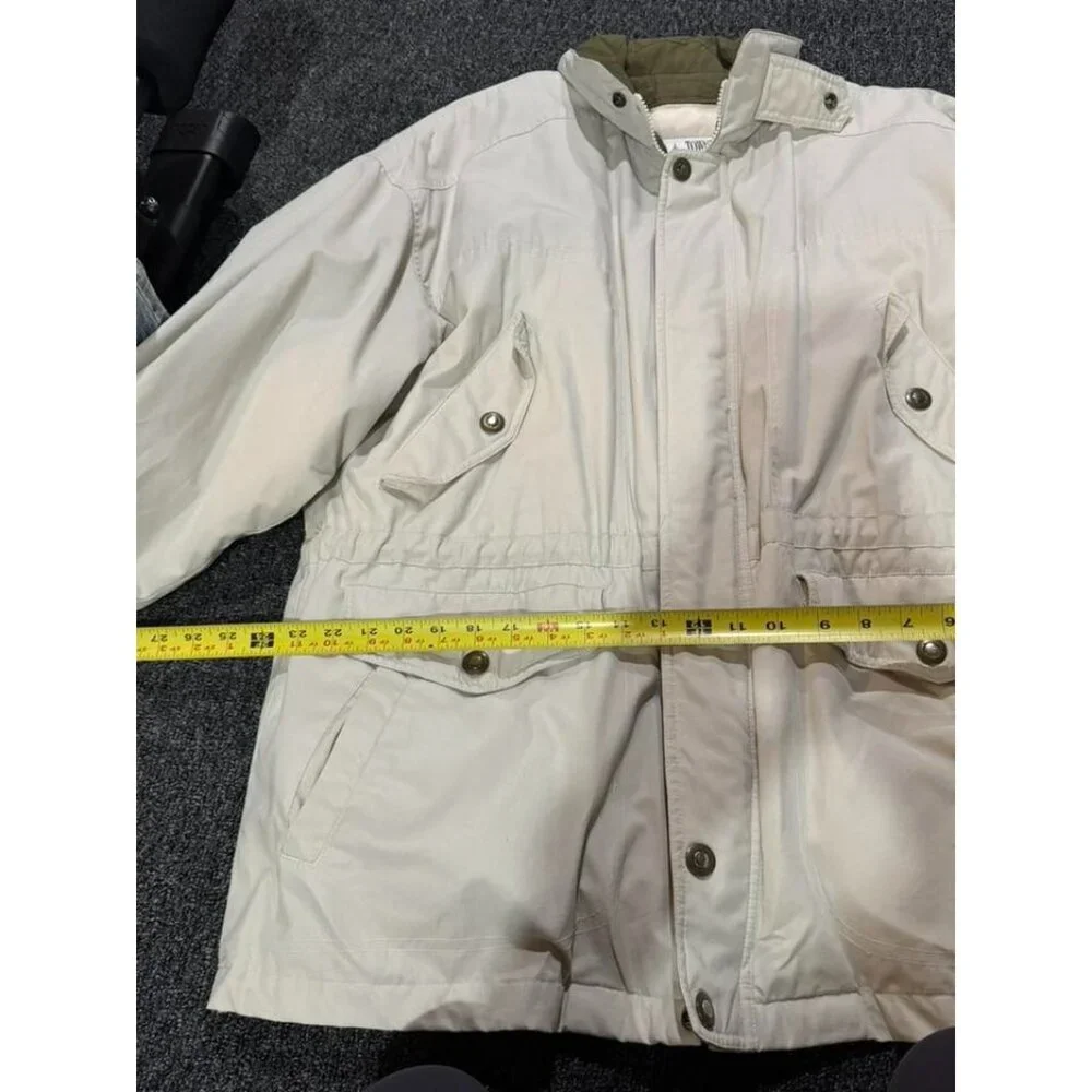 VTG Towne London Fog Mens Large Jacket Brown Chore Coat Collared Utility Outdoor